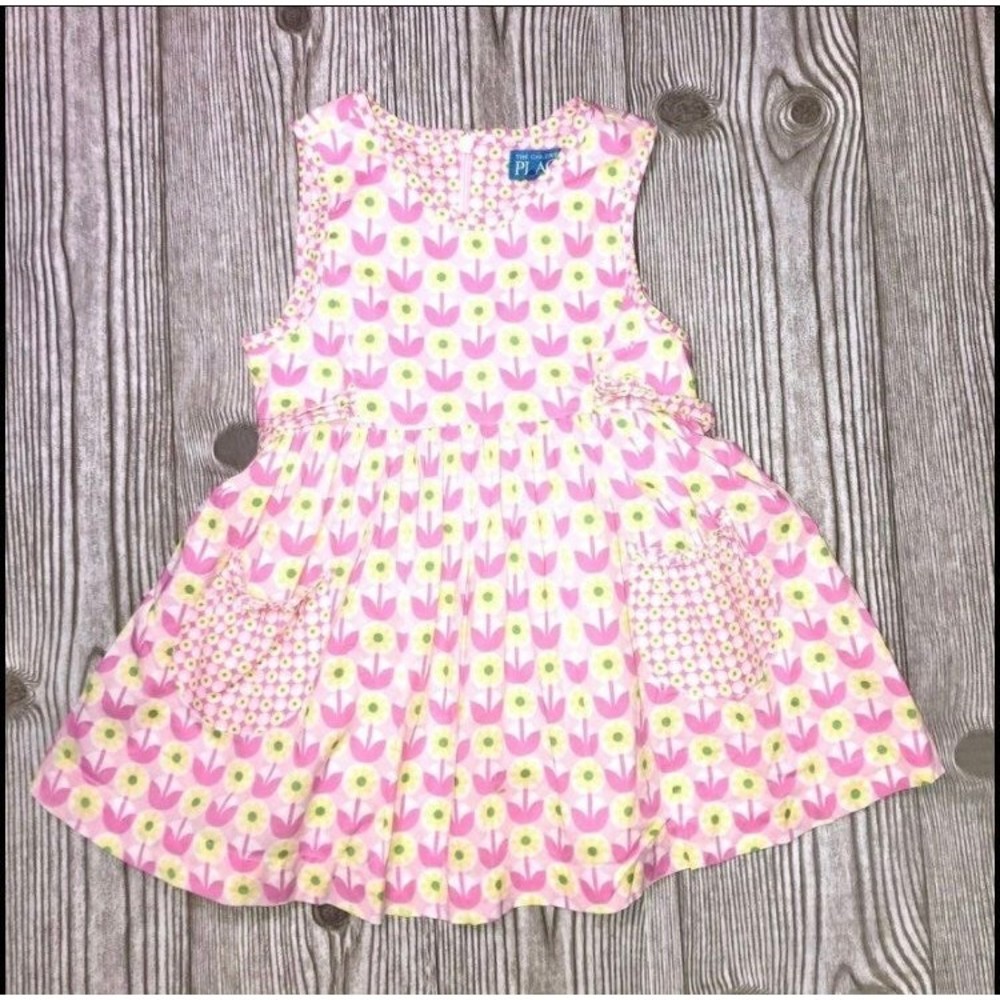 The Children's Place floral easter summer cute pink dress sz 5/6 C8